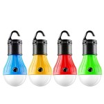 DSVF 4pcs Outdoor Camping Light Bulb, Portable Hanging LED Camping Tent Light Bulb Fishing Lantern Lamp, Battery Powered Hiking Lantern for Hurricane Storm Outage Emergency Hiking Fishing