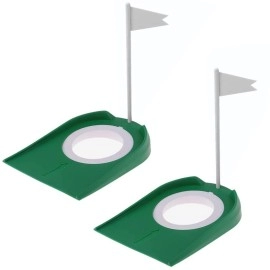 Golf Practice Putting Cup Golf Putter Regulation Cup Putting Green Hole Flag Indoor Outdoor Practice Training Aids (White)