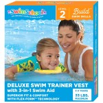 SwimSchool Swim Trainer Vest - Easy On & Off Kids Swimming Vest - Sizes: Small/Medium Up to 33 lbs. & Medium/Large Up to 50 lbs. - Colors: Blue, Orange, Pink & Seafoam