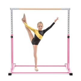 Zupapa Gymnastics Kip Bar - Expandable with Solid Wood Bar & Stainless Steel Arms, Adjustable Height 3-5 for Junior PRO Gymnasts - 400lbs Weight Capacity