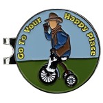 Balanced Co. Funny Golf Hat Clip with Enamel Magnetic Ball Marker (Happy Place)
