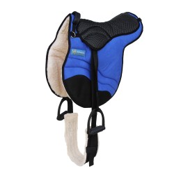 CHALLENGER Horse English Western Trail Fleece Padded Adjustable Bareback Saddle Pad Blue 39TS05RB