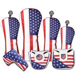 USA Golf Head Covers for Driver & Fairway Woods - Premium Leather Headcovers, Designed to Fit All Woods and Drivers (Fairway Cover)