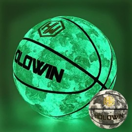 HW HOLOWIN Reflective Glowing Holographic Luminous Basket Ball for Night Game, Perfect HoloHoops Gifts Toys (Gray, Size 7)