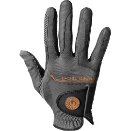 XEIRPRO Copper TECH Men? Synthetic Golf Glove Charcoal Gray/Combi Spider Tacky Grip (2 Packs) Worn on Left-Breathable Long Lasting Copper Infused Material, Enhanced Grip (M/L)