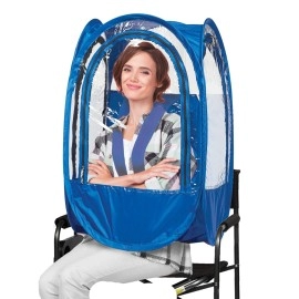 WeatherPod Small Upper-Body Pod with Straps- 1-Person Wearable Weather Protection from Cold, Wind and Rain in Stadium Seating or Standing - Royal Blue