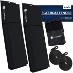 Five Oceans Contour Fender, Boat Fenders, Boat Bumpers for Docking, 2-Pack - 24-Inch, Black, with 3/8-Inch x 5-Foot Fender Line and Convenient Storage Bag, Waterproof PVC Fabric - FO4615