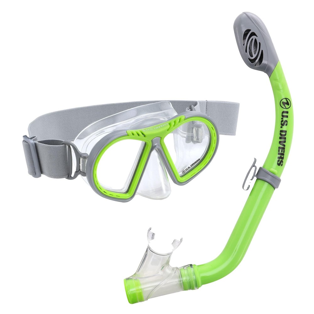 U.S. Divers Toucan Jr Kids Snorkeling Combo Mask and Snorkel Included Ages 4+ (Green)