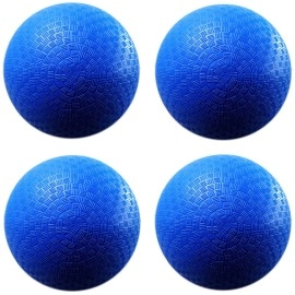 AppleRound 8.5-inch Dodgeball Playground Balls, Pack of 4 Balls with 1 Pump, Official Size for Dodge Ball, Handball, Camps and Schools (Blue)