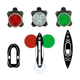 NIXY SUP and Kayak LED Navigation Lights - Red, Green and White, Rechargeable, 4 Flashing Modes, Back Clip, for Paddleboards, Boats, Canoes, Pontoons, Dinghy, Bikes and Rafts