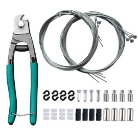 Bicycle Cable Cutter, Universal 45.9FT(1.8m) Brake Cable, 47.2FT(2.2m) Shift Cable, Replacement Kit for Mountain and Road Bicycle, Cable and Housing Cutter Tool