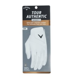 Callaway Golf 2022 Womens Tour Authentic Glove (White, Standard Medium, Worn on Left Hand)