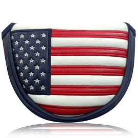 LAISUNTIM Golf Putter Head Cover, USA Stars and Stripes Golf Mallet Putter Headcover with Magnetic Closure