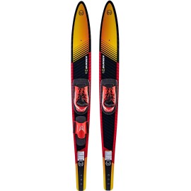 HO Sports Burner Combo Waterskis with Blaze Bindings, 67, 140 lbs+, Max Speed 26 mph, Gold/Black