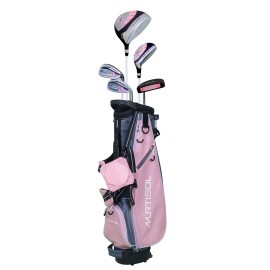11-13 Years Old Child's Golf Club 5-Piece Set Kids Golf Club Set Complete Sets US Delivery (Pink)