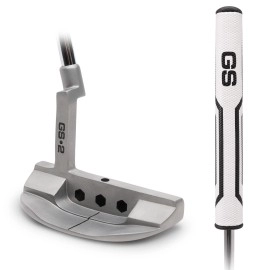 GoSports GS2 Tour Golf Putter - 34Right-Handed Mallet Putter with Milled Face, Choose Oversized Fat Grip or Traditional Grip
