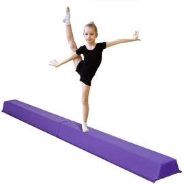 Epetlover 6ft/9ft Balance Beam for Kids, Foldable Gymnastics Beam for Home, Folding Floor Gymnastics Equipment for Kids Adults,Non Slip Base Covered with PVC (6 FT)