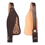 CHALLENGER Horse Western Adult Floral Tooled Tan Leather Replacement Saddle Fenders 5251