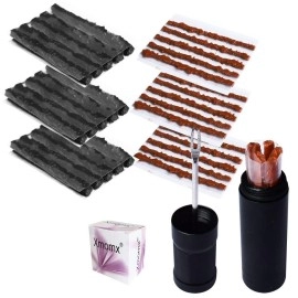 Xmomx Bike Tubeless Tire Tyre Repair Kit Plugger Plugs Tool Repair Tires Fix Flat Puncture MTB and Road Mountain Bicycle +35 Strips (15 x1.5 mm + 5 x 2.5 mm +15 x 3.5 mm)