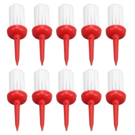 Shanrya Driver Training Plastic Tees, Golf Tees Brush Type Low Resistance Unbreakable for Outdoor Golf Accessories(Red and White)