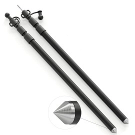 WILDROAD Tarp Poles Tent Poles Canopy Poles 7.7 ft, Telescoping Aluminum Poles with Non-Slip Aluminum Cone Bottom, Portable and Lightweight Camping Gear for Camping and Awnings, Set of 2