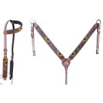 CHALLENGER Horse Western Sunflower Cactus Browband Bridle & Breast Collar Set 78FK21A