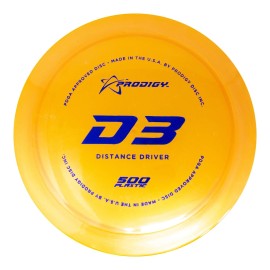 Prodigy Disc 500 D3 Driver Stable Distance Driver Disc Golf Disc Comfortable Grip Great for Far, Straight Shots 170-174g (Colors May Vary)