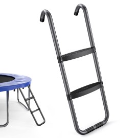 Novinter Universal 2-Step Trampoline Ladder with 2 Wide Skid-Proof Steps, Trampoline Accessories for Kids Children, Powder Coated & UV Treated Trampoline Ladder