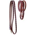 CHALLENGER Horse Western Amish Leather Purple Laced Barrel Contest Reins 6686PR