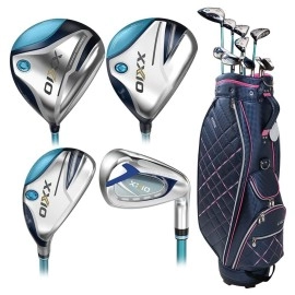 XXIO 2022 Women 12 Premium Full Set RH 10 Clubs + 1 Cart Bag Navy