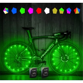 KIRIKIT Bike Wheel Lights, 2 Pack Bike Light Accessories for Night Riding, Super Bright Waterproof LED Night Riding Bicycle Front Back Tires Lights with Batteries for Kids Adults