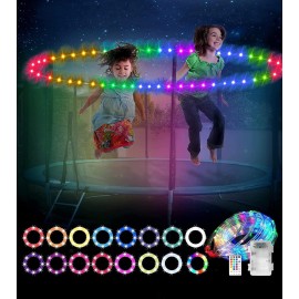 Guffo LED Trampoline Lights for 5 FT Trampoline, Remote Control Trampoline Lights 15 FT with 16 Colors and 7 Lighting Flicker Change, Waterproof Super Bright Lights for Trampoline Lights Accessories