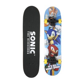 Sonic The Hedgehog 31 inch Skateboard, 9-ply Maple Desk Skate Board for Cruising, Carving, Tricks and Downhill