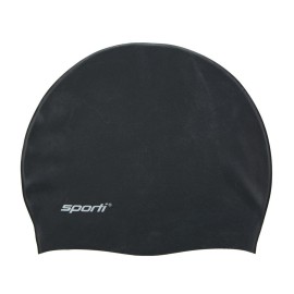 Sporti Silicone Swim Cap (Black)