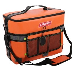 LI LIBZAKI Kayak Cooler - Waterproof Cooler for Kayaking Compatible with Lawn-Chair Style Seats, Kayak Accessories Cooler Bag, Leak Proof Zipper, Portable Ice Chest Cooler Orange