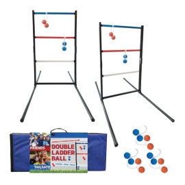 University Games, Double Ladder Ball Indoor Outdoor Ladderball Game Set, 6 Soft Rubber Bolas Balls, Zippered Travel Case, Premium Quality and Durability for 2 or More Players Ages 8 and Up