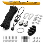 Kayak Anchor Trolley Kit Anchor Wizard Kayak LeverLock Anchor Trolley,Anchor System for Kayak Canoes Boat etc,Rope Cleat carabiner Pulley Anchor Ring Pad Eyes 30 Feet paracord,With Bolts Screws Rivets