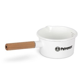 Petromax Enamel Pan for Campfire Cooking, Indoor/Outdoor Pot, 1 Liter or 1.1 Qt, White