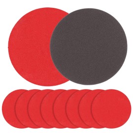 8 Pack Bowling Sanding Pads Bowling Accessories Bowling Ball Sanding Sand Pads Polishing Cleaning Kit, Grit 500, 800, 1000, 1200, 1500, 2000, 2500, 3000 for Different Texture (Red, Black,Round)