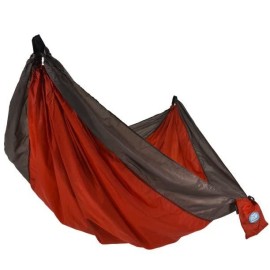 Equip Lightweight Portable Nylon Camping Travel Hammock, 1 Person Red and Taupe, Size 116 L x 59 W