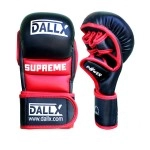 DALLX MMA Hybrid Sparring Gloves for Martial Arts Training Open Ventilated Palm Padding Fingerless Gloves for Kickboxing Muay Thai (Large/X-Large, Black)