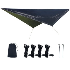Kavolet Waterproof Tent Tarp, Portable Camping Tarp, Outdoor Rain Fly Sun Shade Tarp, Backpacking Tarp with Pegs Rope Storage Bag, for Outdoor Patio Garden Backyard Camping Traveling, 10.5 x 8.2 FT