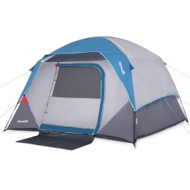 Howallk Camping Tent, Tent for Camping, Easy Set up Camping Tent 4 Person and 6 Person for Hiking Backpacking Traveling Outdoor, Light Blue, 2.8ft (L) x 7ft (W) x 58in(H