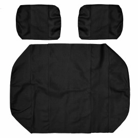 Seat Cover Replacement for EZGO Marathon Golf Cart - Front or Rear Bench Seat - Premium Marine Vinyl - 5 Panel Stitching - Staple On Installation - Two-Tone Golf Cart Seat Covers (Black)
