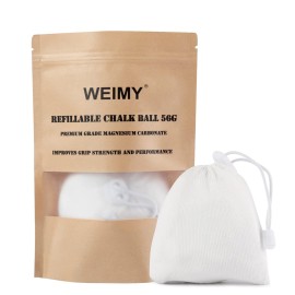 WEIMY Chalk Ball 2 oz, Refillable Chalk Ball for Chalk Bag for Rock Climbing, Weightlifting, Gymnastics, Gym Chalk Sock, Workout Chalk for Hands