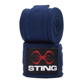 STING Elasticized Boxing Hand Wraps, Boxing Equipment for Professional Competition and Training, Navy Blue, 120 Inches