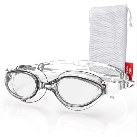 Whale Unisex-Adult Swim Goggles,Anti-Fog Swimming Goggles No Leaking for Men Women Youth, Clear Frame/Clear Lens