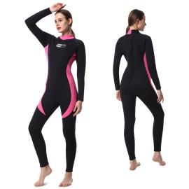 Wetsuits for Men Women, Mens Shorty/Full Body Diving Suit Wetsuit, 3MM Neoprene Wetsuit Women Wet Suit Women's for Diving Snorkeling Swimming Surfing (Full Wetsuits Long Sleeves, Womens XL)