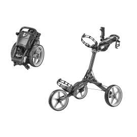 CaddyTek CaddyLite Compact Semi-Auto Folding and Unfolding Golf Push Cart, Black