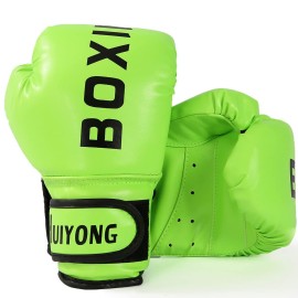 HUINING Kids Boxing Gloves, Kids Training Gloves Punch Mitts MMA Gloves PU Cartoon Sparring Dajn Training Gloves, 4 Oz, for Age 5-12 Years (Boxing Green)